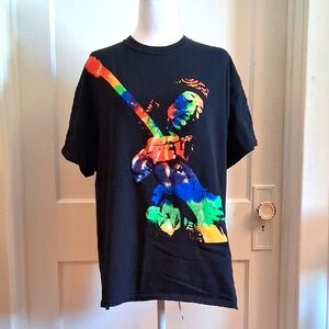 Bob Marley Black Graphic T-Shirt with Colorful Design